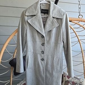Nine West Wool Blend Button Trench Coat Size 6